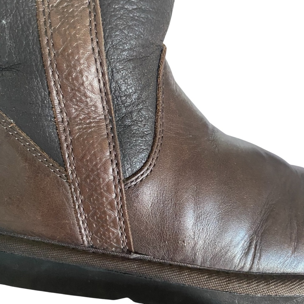 UGG Sheepskin & Leather Brown Tall Winter Boots - Excellent Condition - W5 - Picture 7 of 15
